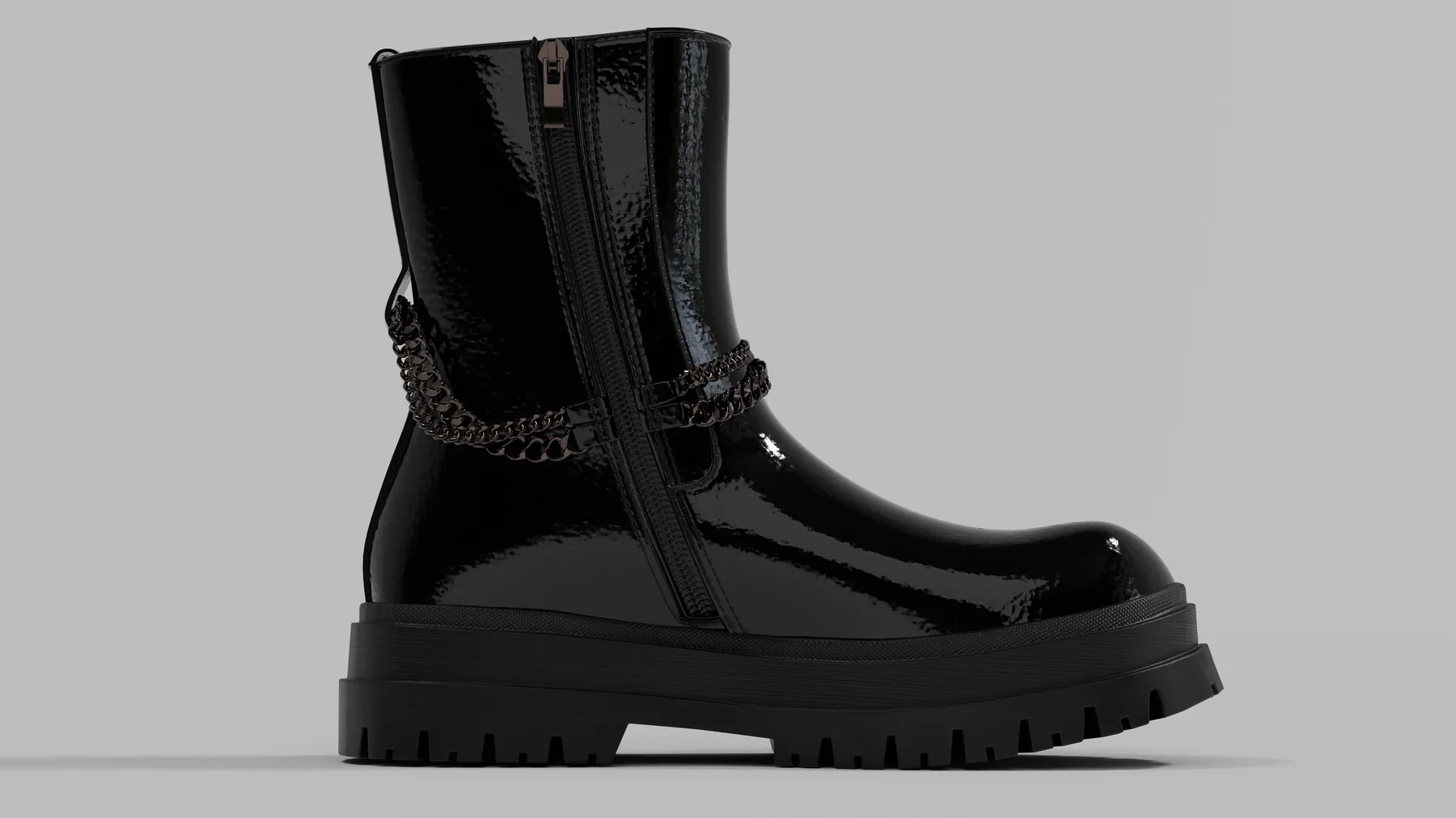 Black boot for winter that can be put into a virtual try on.